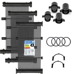 Conjunto 08 Placas 2 Metros (2,00x0,33m) + Terminações Aquecimento Solar Piscinas - KS Aquecedores - 1
