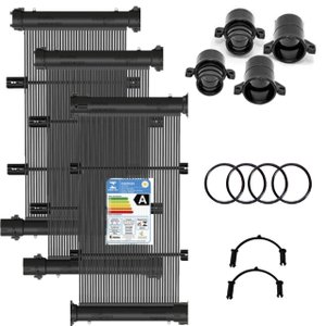 Conjunto 08 Placas 2 Metros (2,00x0,33m) + Terminações Aquecimento Solar Piscinas - KS Aquecedores
