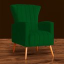 Ver imagem 2 de Poltrona Estofada Pés Palito Sala de Estar Melinda Suede Verde - LM DECOR