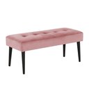 Ver imagem 1 de Banco Estofado Theo 1,40m Suede Rose - Inova Decor