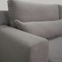 Ver imagem 4 de Sofá 3 Lugares Fixo com Almofadas Soltas Base Madeira Búzios Hope Linho Cinza Mescla