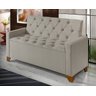 Recamier Baú Decorativo California 1,30m Premium para Cama Casal Estilo Sofá Estofado Cor Bege - 2