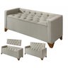Recamier Baú Decorativo California 1,30m Premium para Cama Casal Estilo Sofá Estofado Cor Bege - 1
