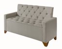Ver imagem 6 de Recamier Baú Decorativo California 1,30m Premium para Cama Casal Estilo Sofá Estofado Cor Bege
