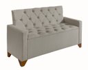 Ver imagem 4 de Recamier Baú Decorativo California 1,30m Premium para Cama Casal Estilo Sofá Estofado Cor Bege