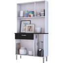 Ver imagem 2 de Armário de Cozinha Kits Paraná Kit Pan 6 Portas 1 Gaveta Linho Branco/preto