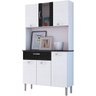 Armário de Cozinha Kits Paraná Kit Pan 6 Portas 1 Gaveta Linho Branco/Preto - 1
