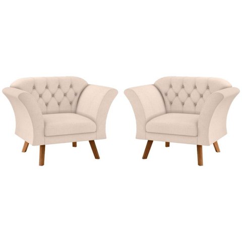 Conjunto Poltrona para Sala de Recepção Moreira Linha Bege