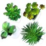 Suculenta Mini Planta Artificial com Vaso Branco Mudas Decoração Festa 4 Unid (Sh-1 Mod Kit4) - 1