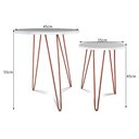 Ver imagem 5 de Conjunto Jogo 2 Mesas Redonda de Canto Cambridge Tripé Cobre/Branco