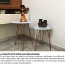 Ver imagem 2 de Conjunto Jogo 2 Mesas Redonda de Canto Cambridge Tripé Cobre/Branco