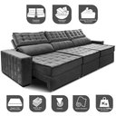 Ver imagem 3 de Sofá Retrátil e Reclinável 3,85m Cama inBox Big Star com SoftGel D40 Velupluma Cinza