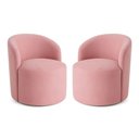 Ver imagem 2 de Kit 02 Poltronas Curva Orgânica Nature Gaia Veludo Rosa - Montanaris Decor