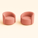 Ver imagem 1 de Kit 02 Poltronas Curva Orgânica Nature Gaia Veludo Rosa - Montanaris Decor