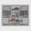 Ver imagem 2 de Guarda Roupa Casal Ripado com Espelho - York-branco - Móveis Europa