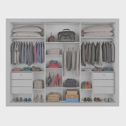 Guarda Roupa Casal Ripado com Espelho - York-branco - Móveis Europa - 2