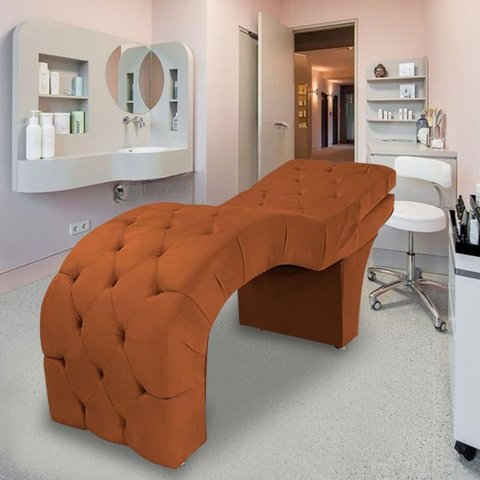 Maca Estética Estofada Reclinável Ergonômica Veludo Tati:terracota