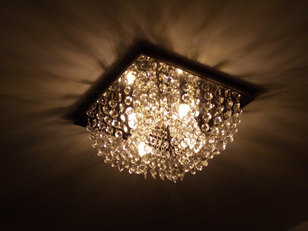 lustre para sala de jantar e estar cristal legitimo maravilho com 4 lampadas - 1