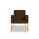 Ver imagem 3 de Kit 02 Poltronas Clínica Courino 3 Cores- Base Ferro Dourado - Marrom