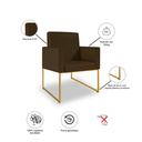 Ver imagem 5 de Kit 02 Poltronas Clínica Courino 3 Cores- Base Ferro Dourado - Marrom