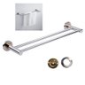 Toalheiro Suporte Inox Reto Duplo Porta Toalha Pousada Hotel Lavabo Casa Organizaçao Banheiro - 1