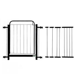 Portão Grade para Cachorro Pet Bebê Porta de 78cm a 122cm:preto - 1