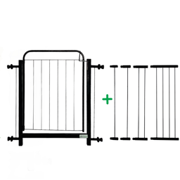Portão Grade para Cachorro Pet Bebê Porta de 78cm a 122cm:preto - 2