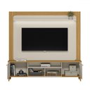 Ver imagem 3 de Estante para Tv até 70 Polegadas Jena 3 Portas com Led Tauari/off White Fosco - Pnr Móveis