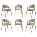 Ver imagem 1 de Kit 6 Cadeiras para Mesa de Jantar Moderna Linho - Balaqui Cor:cinza Claro