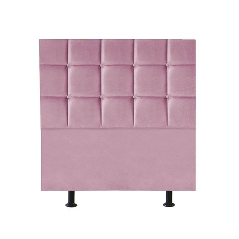 Cabeceira Estofada Cama Box Solteiro 90cm Espanha Suede Rosa Bebe- Mabe Magazine