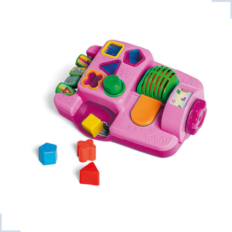 Brinquedo Didático Centro Atividades Blocos Encaixar Infantil Bebês:pink