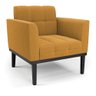 Poltrona para Sala Base Madeira Fixa Preto Elisa Bouclê Mostarda D03 - D'rossi - 1