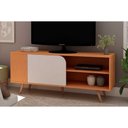 Ver imagem 1 de Rack Bancada P/ Tv até 40 Pol Orlando C/ 1 Porta de Correr e 1 Prateleira 140cm Cinamomo/off White