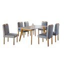 Ver imagem 7 de Conjunto Sala De Jantar 6 Lugares Mesa Slim Cadeiras Cinza