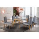 Ver imagem 1 de Conjunto Sala De Jantar 6 Lugares Mesa Slim Cadeiras Cinza