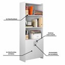 Ver imagem 3 de Conjunto Para Escritório 2 Peças com Mesa e Armário Branco Notável Móveis