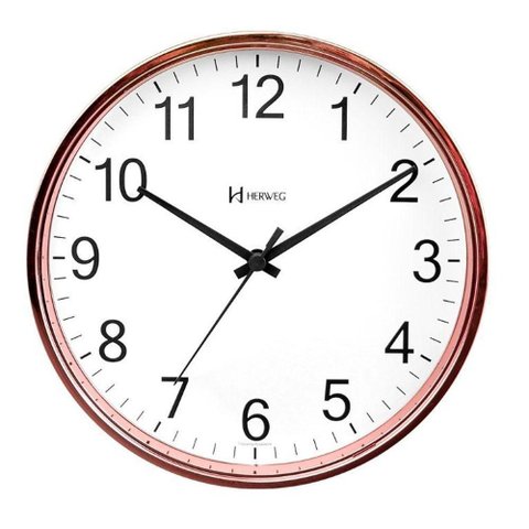 Relógio Parede Quartz Herweg Liso 22cm 660139 Rosé - Rosé