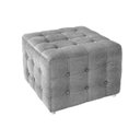 Ver imagem 1 de Puff Quadrado Capitonê Zurc Decor Linho Cinza