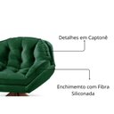 Ver imagem 3 de Poltrona Decorativa Califórnia Base de Madeira Giratória Veludo Verde