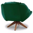 Ver imagem 5 de Poltrona Decorativa Califórnia Base de Madeira Giratória Veludo Verde