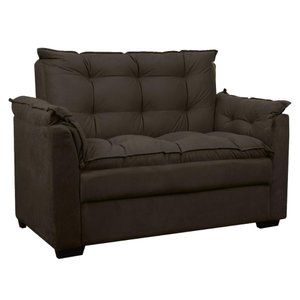 Sofá 2 Lugares Confortável Pequeno 140cm Small Cores Herrero Cor:marrom Escuro
