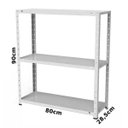 Ver imagem 2 de Estante Aço Multiuso 90x80x28cm 3 Prateleiras até 20Kg para Bandeja Eaf007 - Elite Aço - Cinza