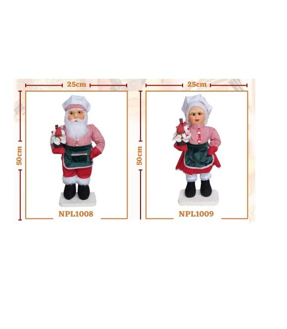 Bonecos Natal Papai Mamãe Noel 50cm Confeiteiro - 1