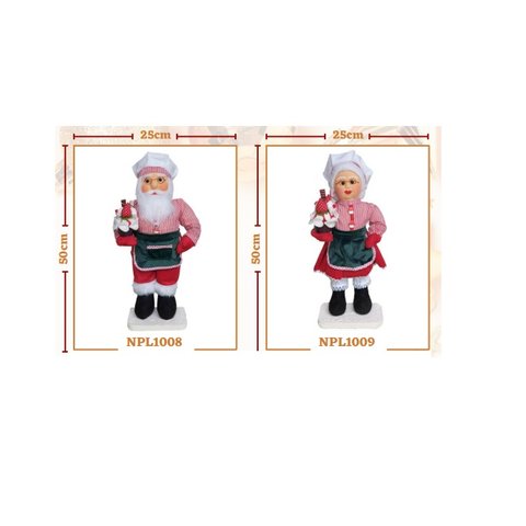 Bonecos Natal Papai Mamãe Noel 50cm Confeiteiro