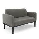 Ver imagem 3 de Sofá Namoradeira com 2 Poltronas Base de Madeira Fixa Preto Marisa Suede D03 - D'Rossi Grafite