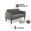 Ver imagem 4 de Sofá Namoradeira com 2 Poltronas Base de Madeira Fixa Preto Marisa Suede D03 - D'Rossi Grafite