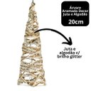 Ver imagem 3 de Mini Árvore Aramada Cone Rústica Juta e Algodão Decor 20cm - Magizi