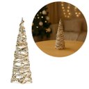 Ver imagem 1 de Mini Árvore Aramada Cone Rústica Juta e Algodão Decor 20cm - Magizi