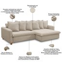 Ver imagem 7 de Sofá Retrátil para Sala Living 3 Lugares 230cm Lake F04 Linho Bege - Lyam Decor