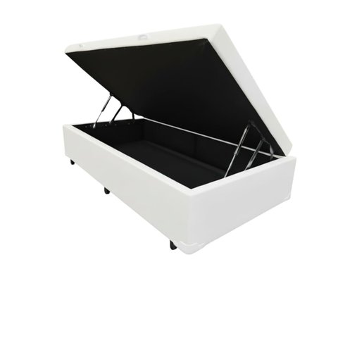 Box Baú Solteirão Blindado na Chapa de Madeira - Diversas Cores (96x203x42) - Corino Branco